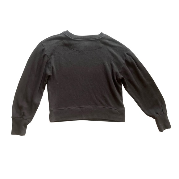 Albion Women's Serena Knit Sweater Gray Ballon Sleeves Crop Cozy- Size Small - Picture 4 of 7